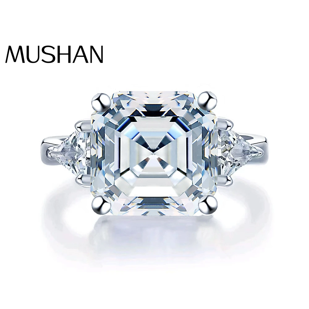 

MuShan Luxury Jewelry 925 Sterling Silver Necklace Moissanite Diamond Cross Anniversary Women Rhodium Plated MST Patent Pendant