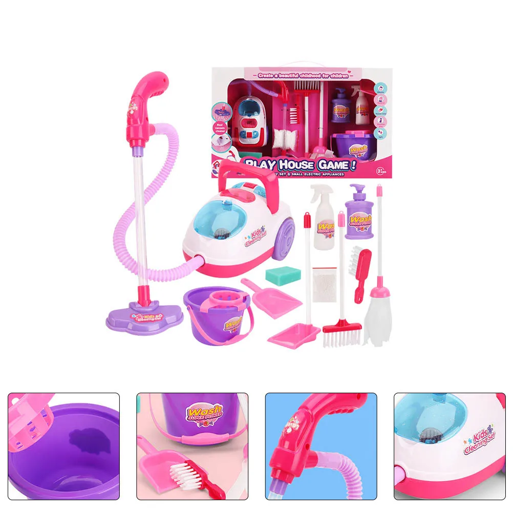 1Set Vacuum Cleaner Plaything Cleaning Tool Kit Durable Colorful Educational Pretend House Play Equipment for Kids Fun Exercise