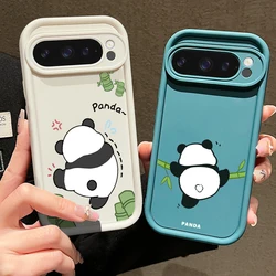 Panda Print Shockproof TPU Phone Case For Google Pixel 8 Pro 8A 9 Pro XL Solid Color Soft Silicone Back Cover For Pixel 9 8 Pro