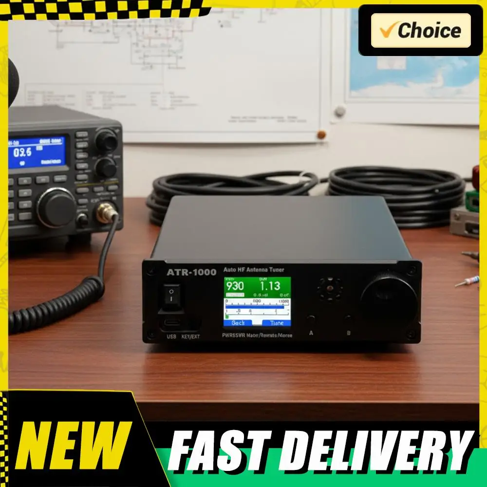 AMNVOLT ATR1000 1000W 자동 안테나 튜너 1.8-30MHz HF 단파 라디오 튜너 WiFi 리모컨 포함 YAESU ICOM용