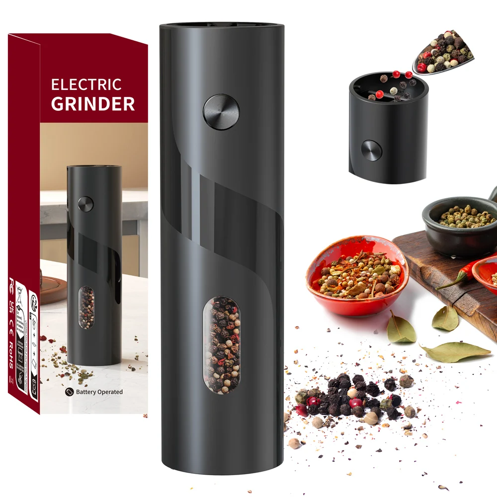 1/2 pcs Electric Automatic Salt and Pepper Grinder Set Led Light Grinder Set Spice Mill Adjustable Spices Grinder Kitchen Tools