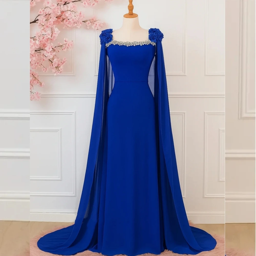 فساتين طويلة مخصصة من الشيفون برقبة مربعة على شكل حرف a مناسبة مخصصة فستان سهرة عالي الجودة أنيق لحفلات الزفاف #1