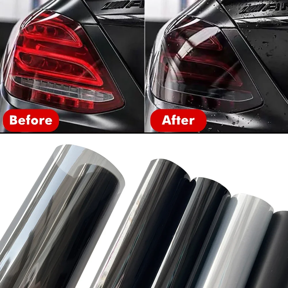 Gloss Transparent Light Black Smoke PVC Film Tint Headlight Taillight Wrap Cover Film Foil Sticker Cover Armored Film for Cars 