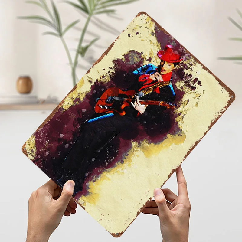 لطخة الموسيقار الأمير تين تسجيل الجدار ملصق فني الأشياء المنزلية الزخرفية خمر علامات معدنية الرجعية للديكور المنزل #3