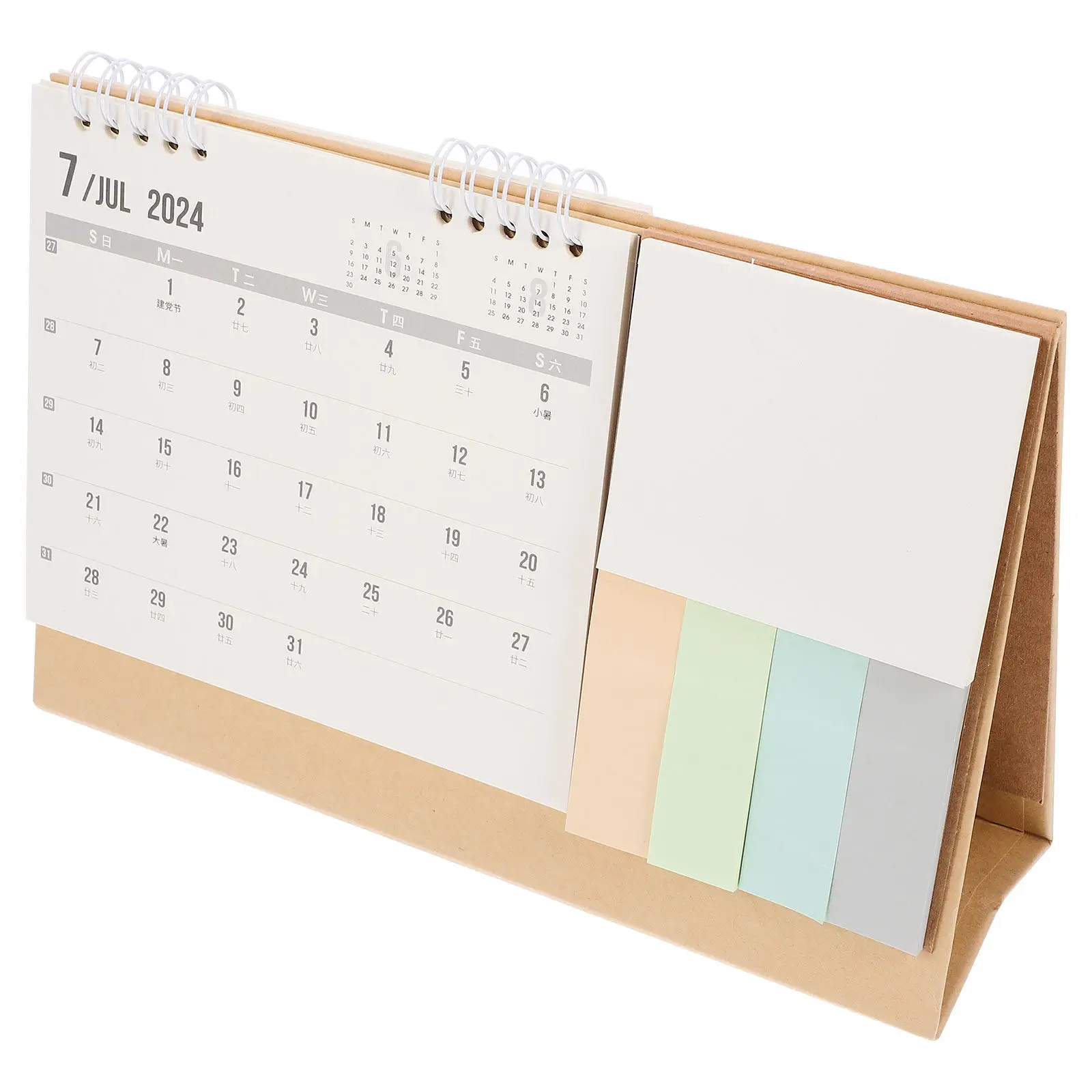 

2024 Desktop Calendar Standing Flip Style Monthly Planner Thick Paper Pages Easy Writing Space Saving Design for Office Desk