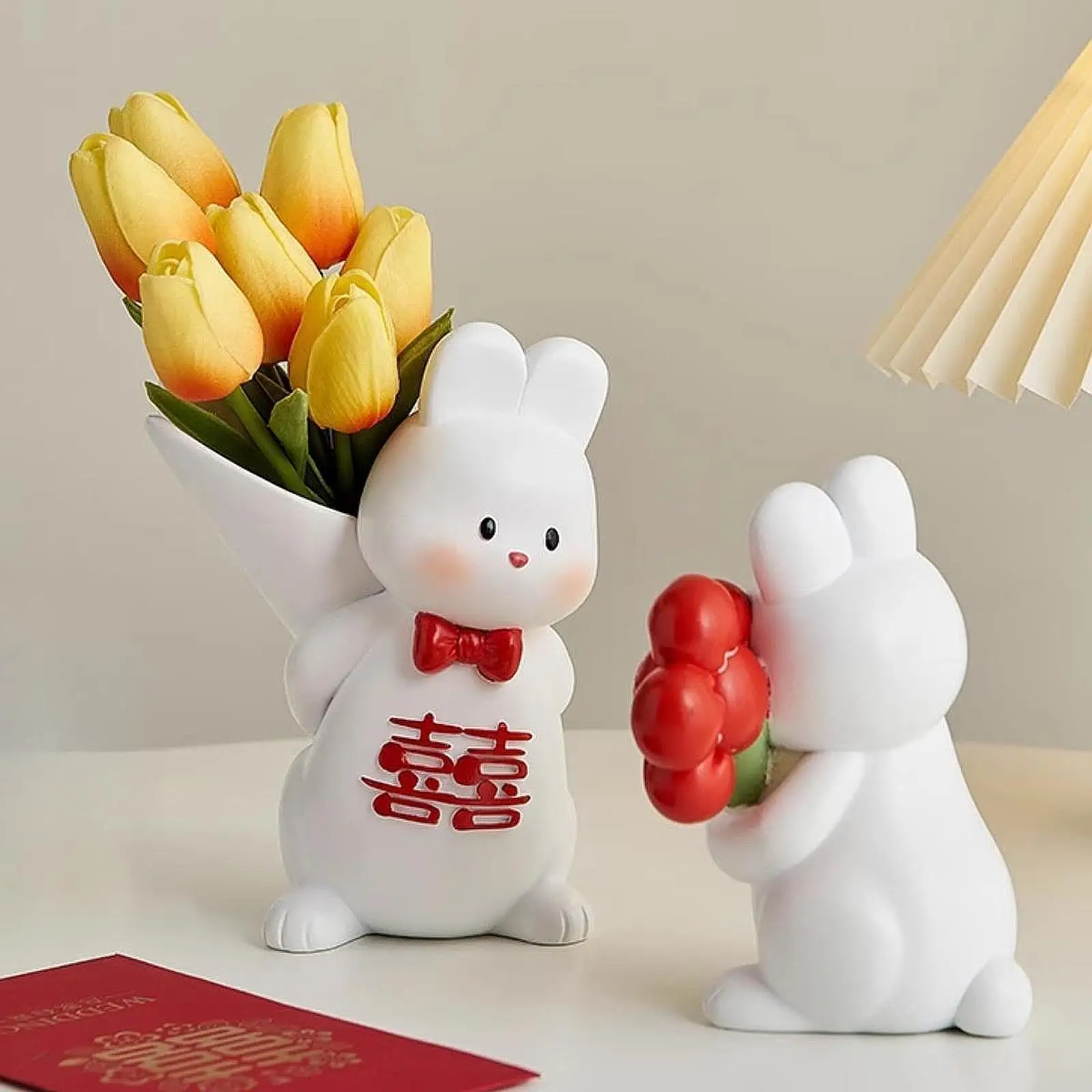 

Пасхальный кролик Декор Стоячая пара для показа праздника на годовщину