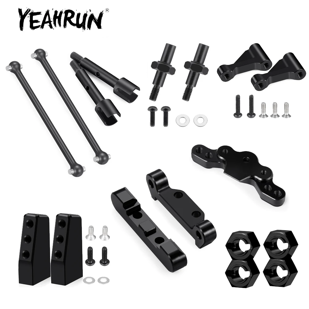 YEAHRUN Aluminum Alloy Hex Adapters Mount Steel CVD for LOSI 1/16 Mini-B 2WD 1/18 Mini-T 2.0 RC Buggy Truck Upgrade Parts