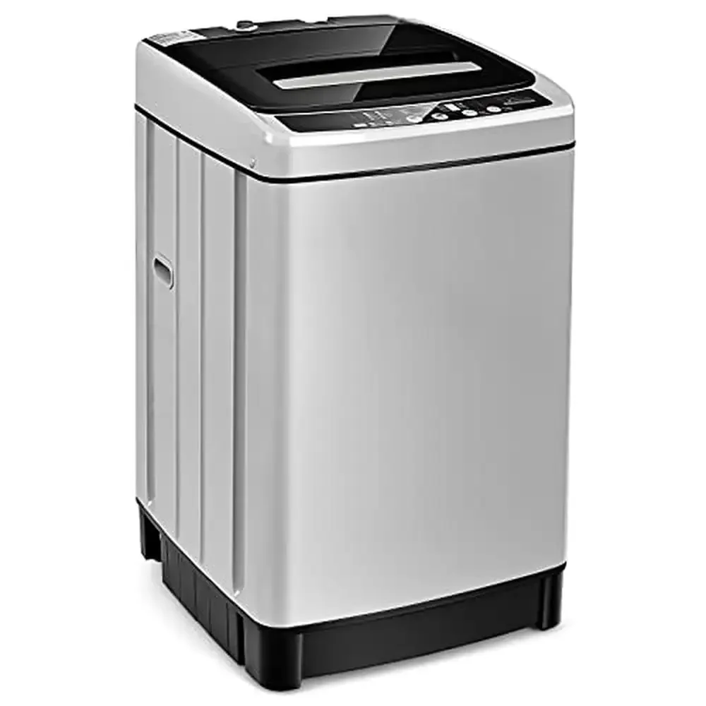 Compact Full-Automatic Mini Washer & Spin Dryer 1.5 Cu.Ft Capacity Laundry Machine with 8 Programs & Stainless Steel Drum