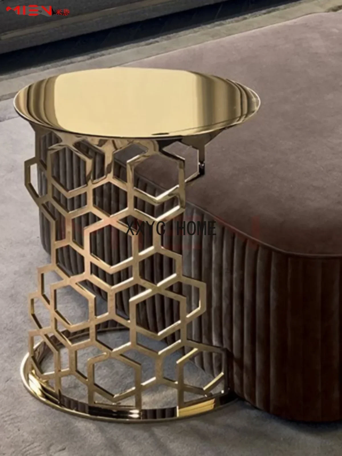 Edge a few light luxury stainless steel metal corner a few leather panels laser cutting integrated molding edge a few