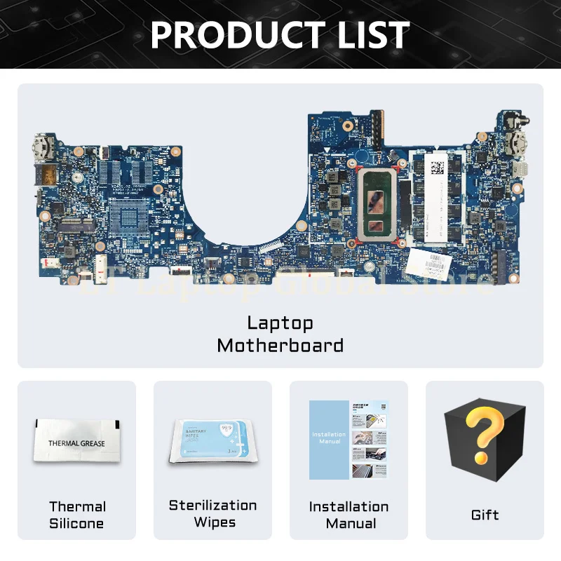 18744-1 Laptop Motherboard For HP 13-AQ L53411-601 L53413-601 Notebook Mainboard i5 i7 8/10th Gen 8G RAM Full Tested