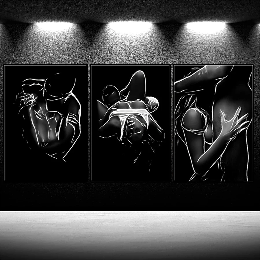 

DIY Diamond Painting Modern Black and White Abstract Art Sexy Women Diamond Mosaic Full Drill Embroidery Handmade Hobby x3pcs