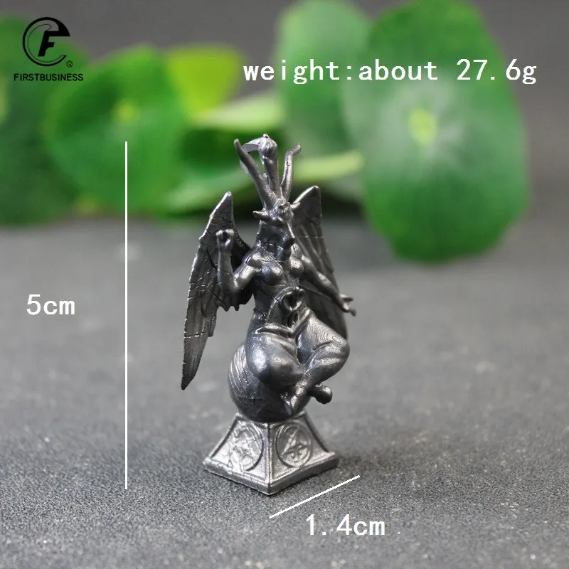 Black Brass Death God Goat Head Figurines Miniatures Vintage Metal Devil Model Statue Desktop Toy Ornament Decoration Collection