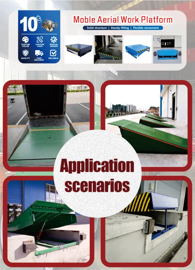 Hydraulic Folding Dock Leveler Steel Mobile Container Loading Ramp New Scissors Lift Adjustable Lifting Platform 3T Capacity 4