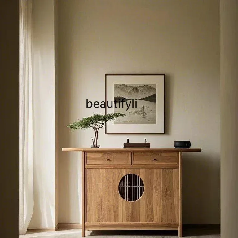 ss8350 New Chinese style dining side cabinet entrance locker chest cabinet Zen Song Dynasty style aesthetics