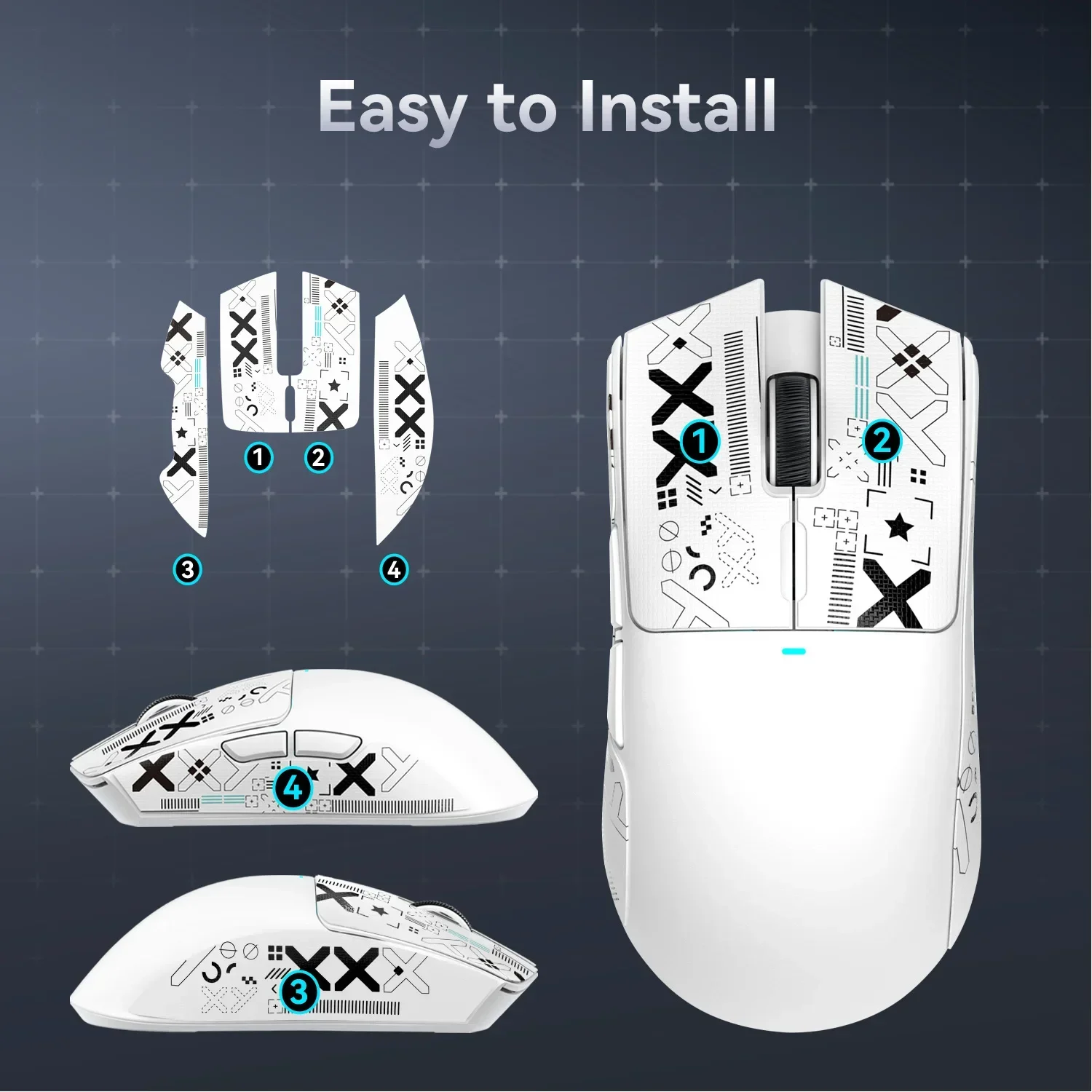 Mouse Grip Tape Skate Handmade Sticker Non Slip Absorb Sweat For Attack Shark X3/ X6/ X11 Mouse Accessorie