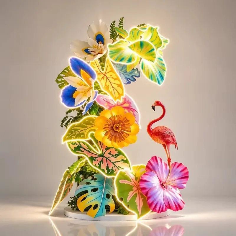 Wholesale high-end outdoor indoor LED lighting artificial flower table ornament wedding aisle window display decoration