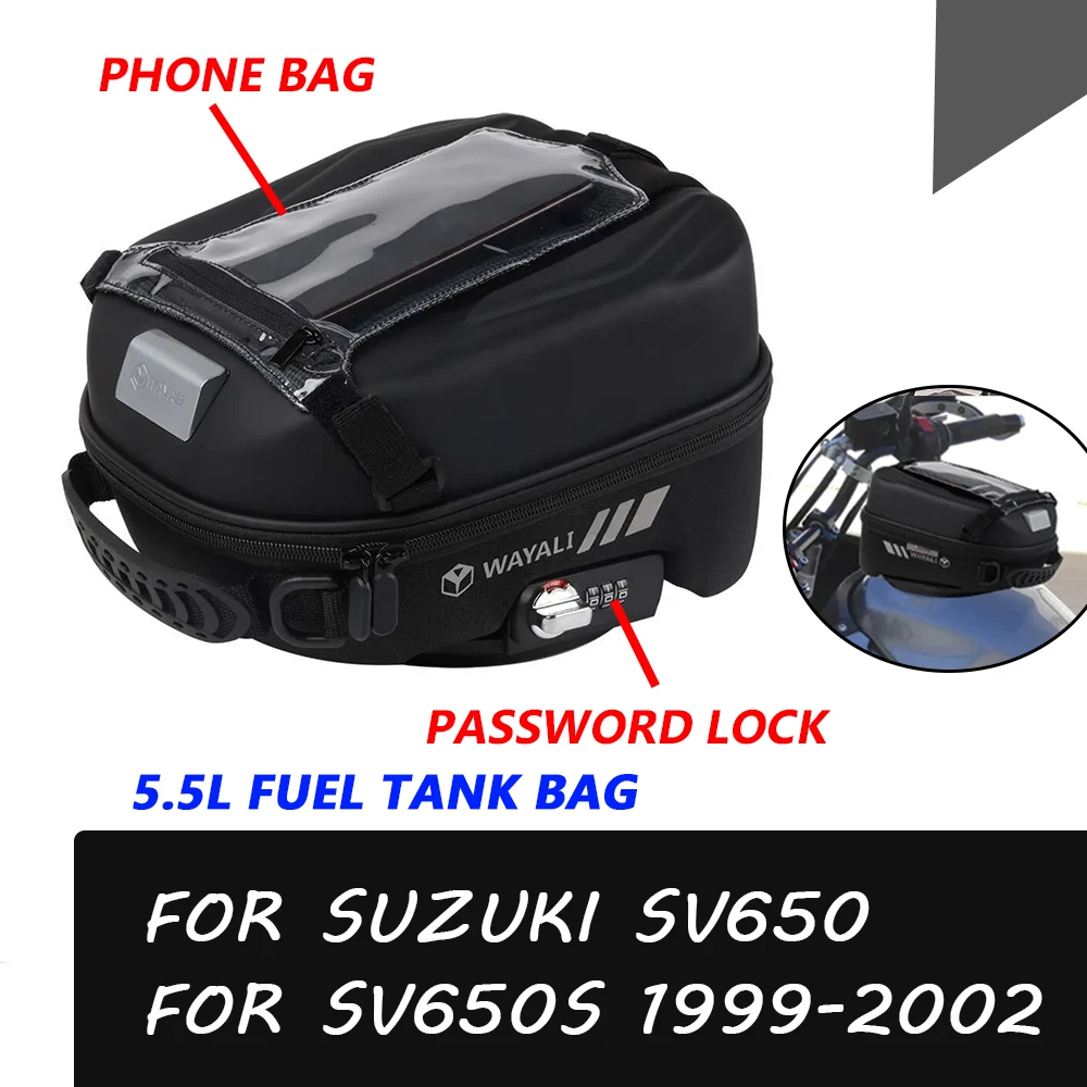 For SUZUKI SV650 SV650S SV 650 S SV 650S 2000 2001 2002 Motorcycle Accessories Tank Bag Luggage Backpack Tanklock Storage Bags