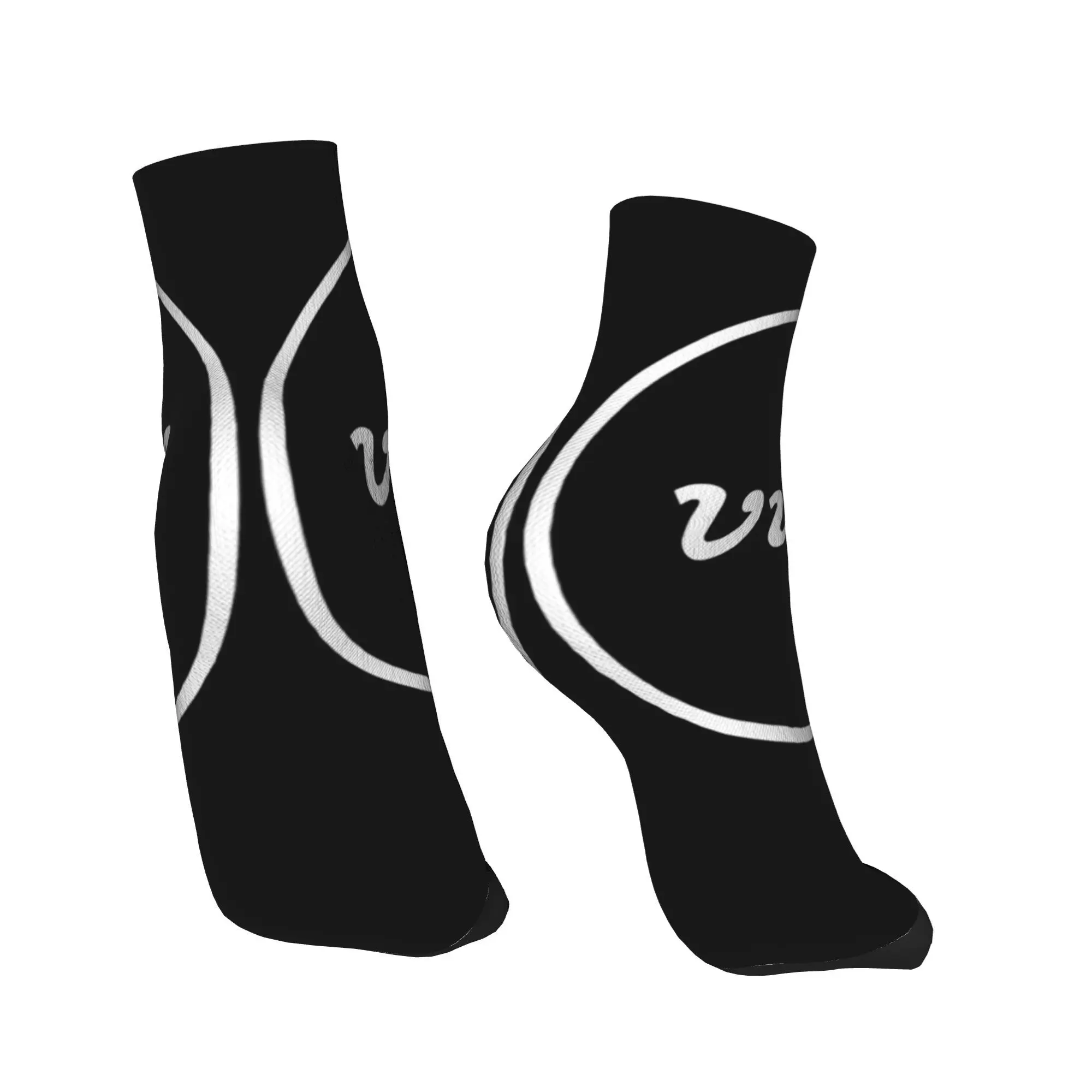 Calcetines con inscripción Vulf en círculo blanco para todas las estaciones, calcetines deportivos Harajuku de tubo medio, medias suaves y divertidas para hombres y mujeres, regalos