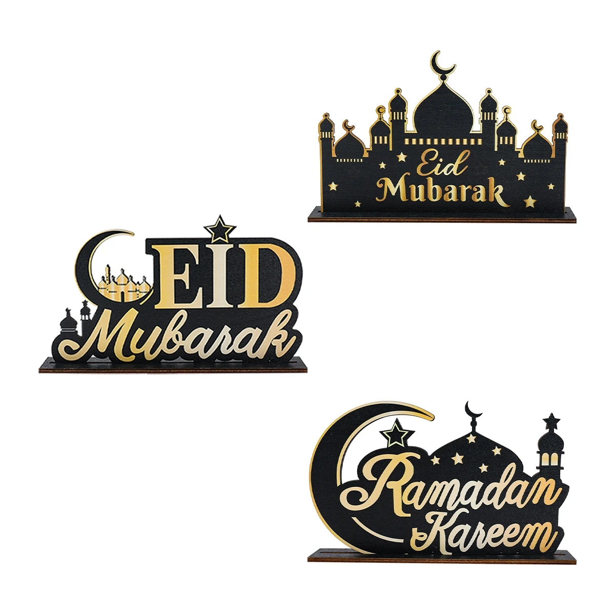 Eid Mubarak Wooden Ornaments Ramadan Decorations For Home 2024 Ramadan Kareem Islamic Muslim Party Decoration Happy Eid Al Adha images - 6