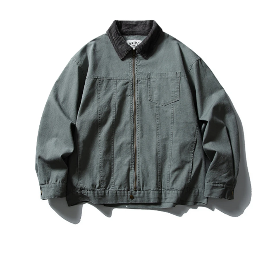 

Vintage Color Block Jackets Mens Streetwear Punk Y2k Cargo Coats Oversized Harajuku Loose Casual Hip Hop Jackets Male