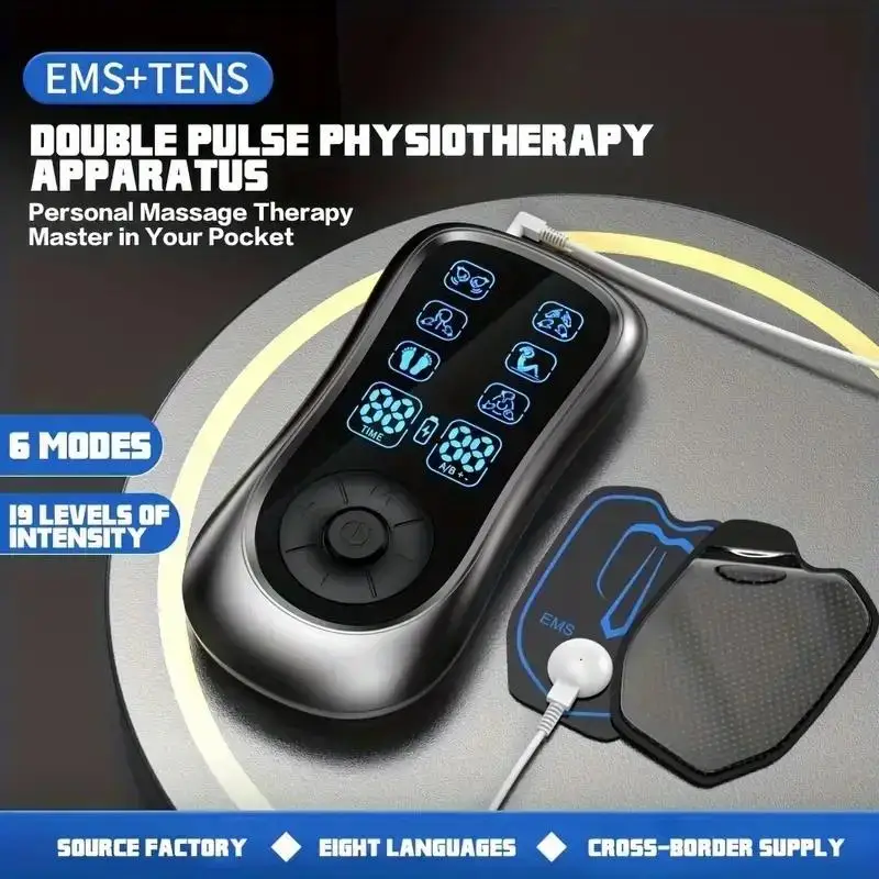 

Muscle Massager Electric Muscle Massager Muscle Massager Machine 6 Modes 19 Levels Strength Electric Muscle Massage Patch Black