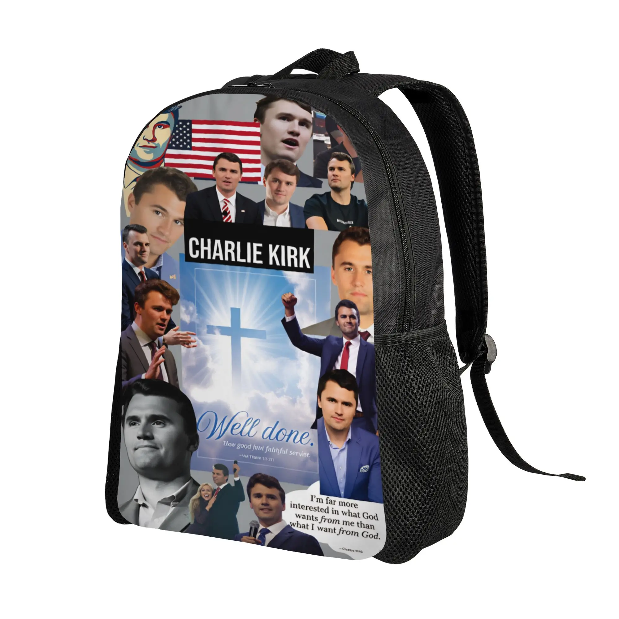 Rest in Peace Charlie Kirk Legends Backpack  Boy Polyester Daily Backpacks Print Funny High School Bags Rucksack