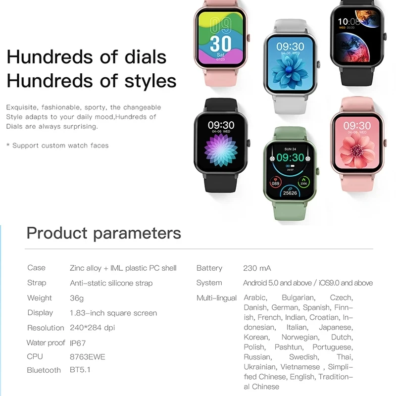 Reloj inteligente para deportes al aire libre para hombres, frecuencia cardíaca, más de 100 modos deportivos, pantalla completa táctil, llamada Bluetooth, reloj inteligente Android e iOS