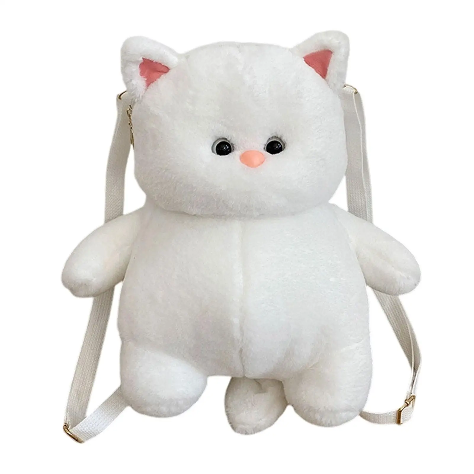 Girls Cat Plush Toy Backpack Cute Stuffed Animal Daypack Soft Cartoon Bag for Travel Shopping Outdoor Adjustable Straps