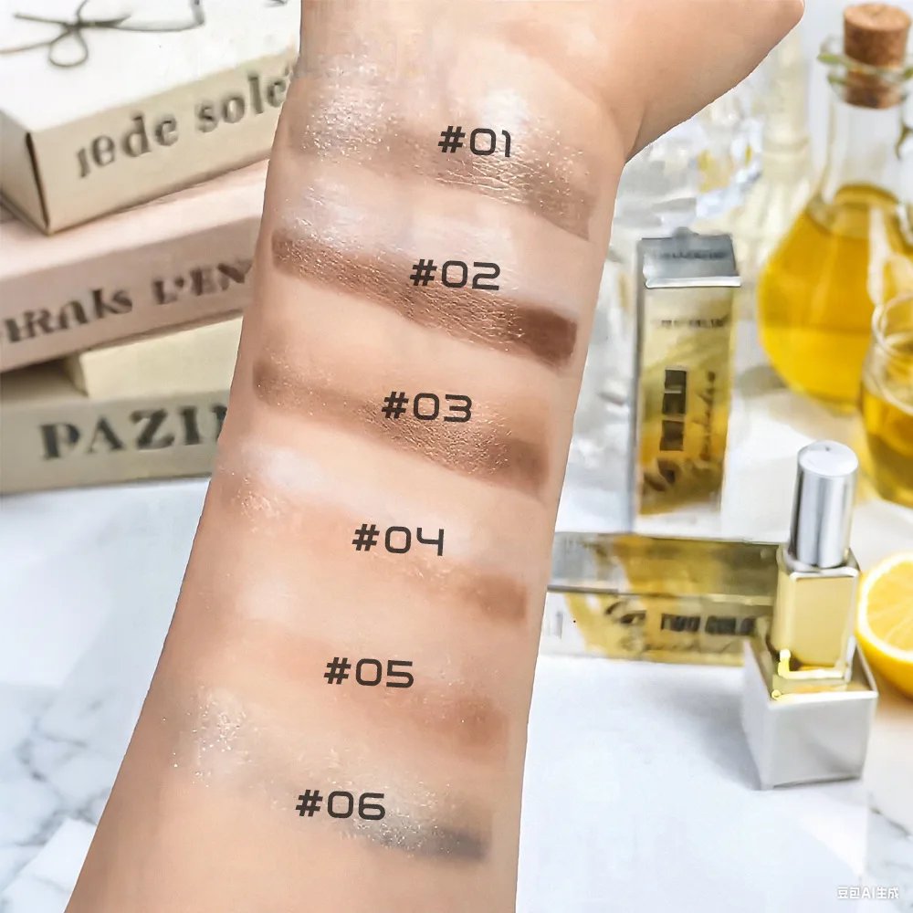 عصا ظلال العيون 2 في 1 بتصميم ملتوي كريمي لظلال العيون وهايلايتر مزج مقاوم للتلطخ ومقاوم للماء ومكياج يدوم طويلاً