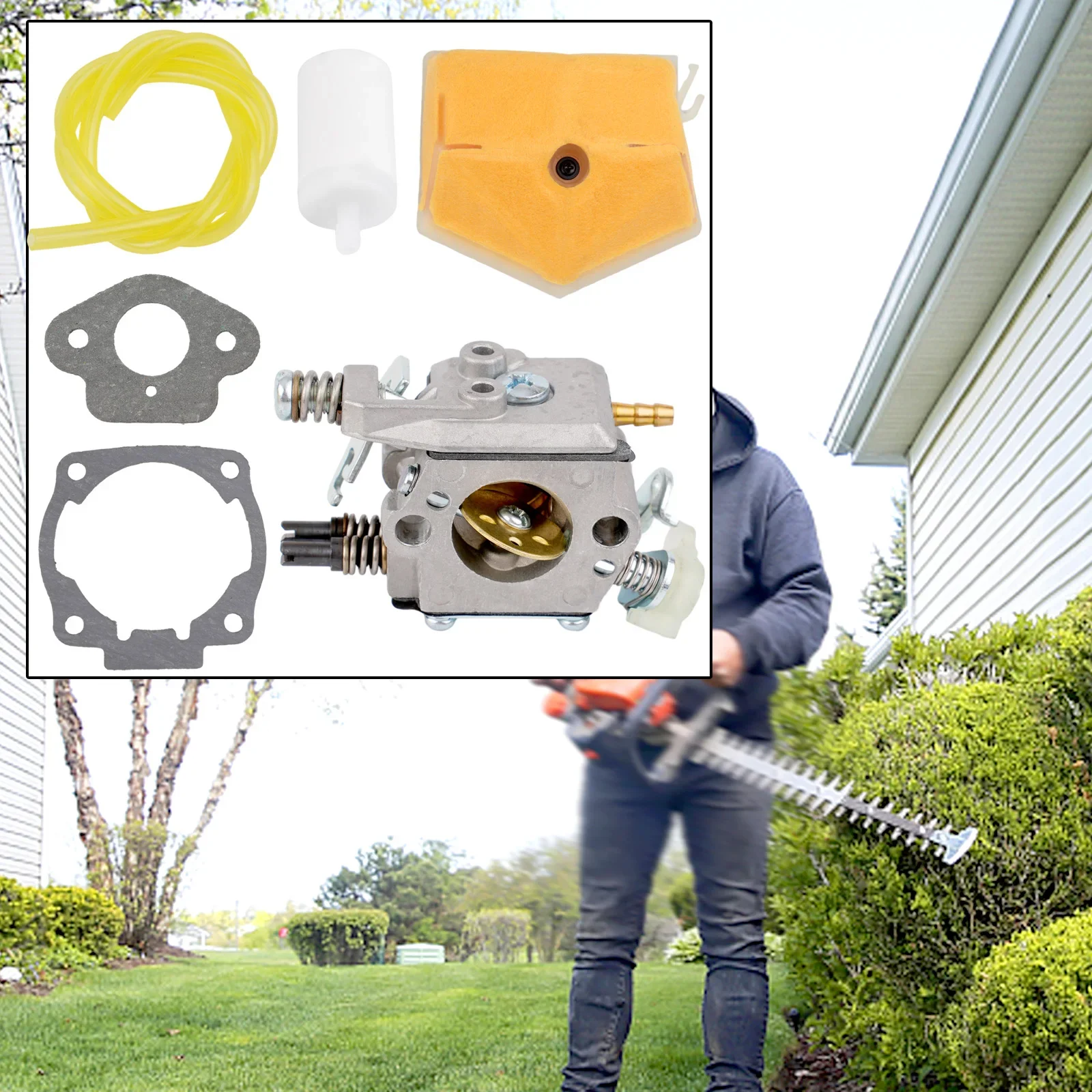 Imagem -06 - Kit Carburador Filtro de ar para Husqvarna Motosserra Wt170-1 Juntas de Vela de Faísca Pés de Linha de Combustível 50 51 55 1pc