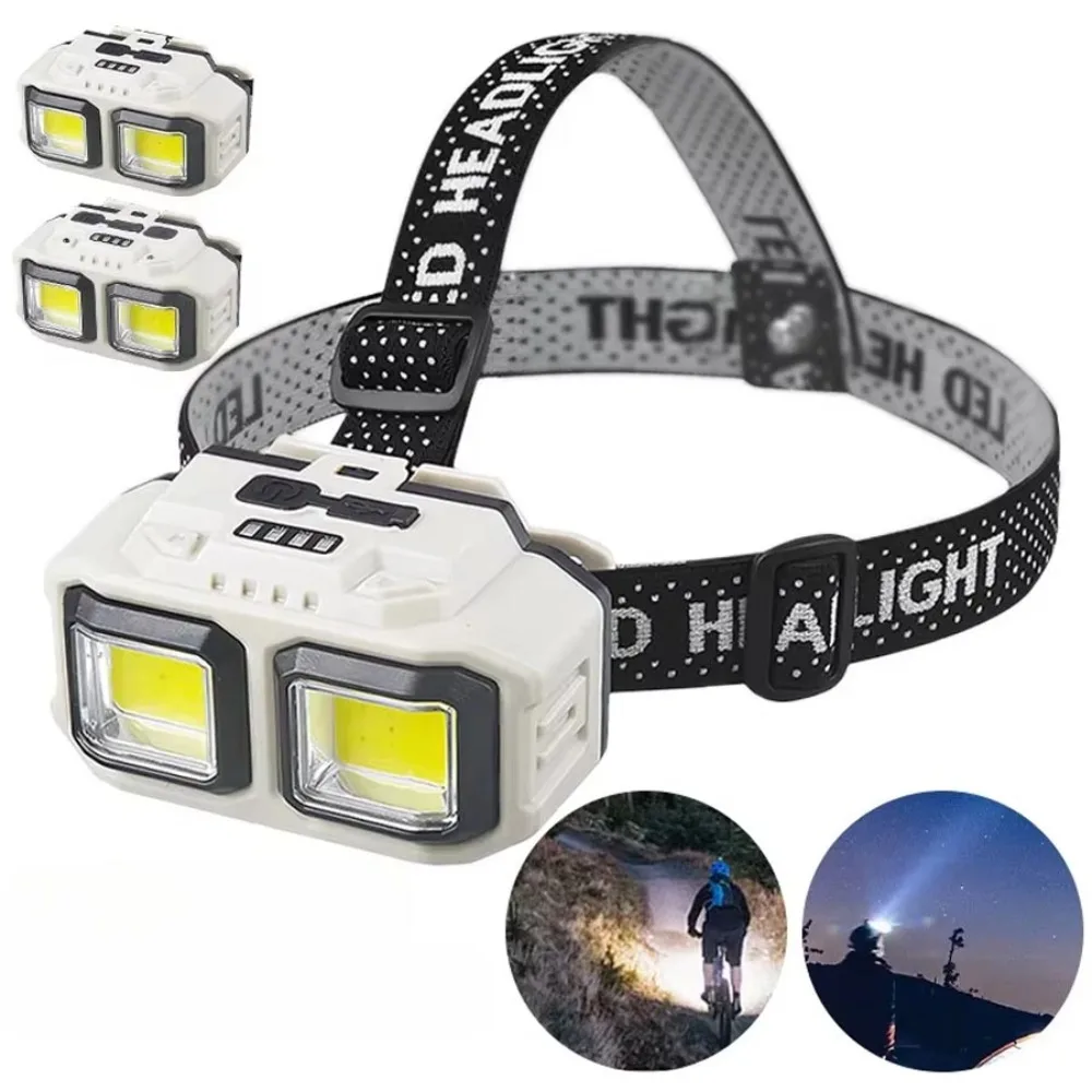 Leistungsstarke COB-Stirnlampe USB-Aufladbare Taschenlampe Wasserdichte Kopflampe für Camping, Angeln und Bergbau