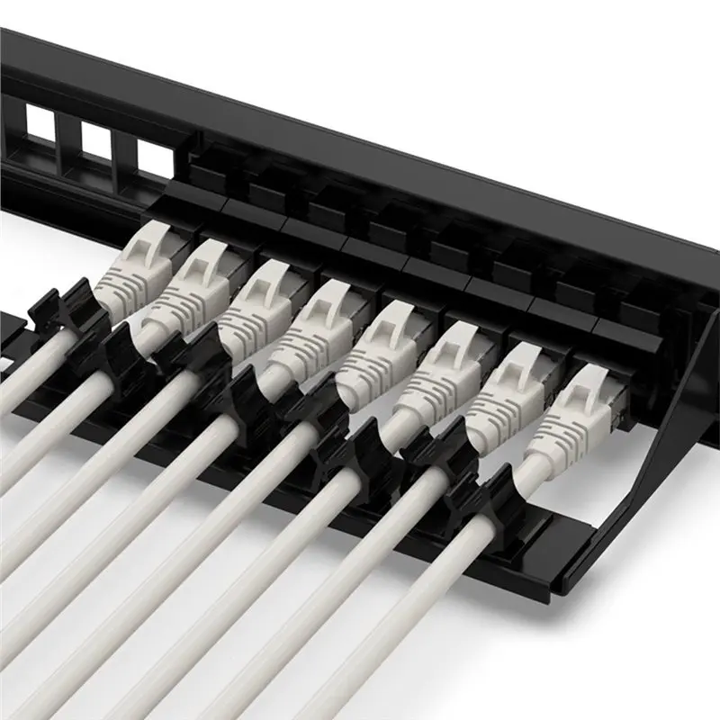 A42Z-24-Port Cat6 Patch Panel UTP/STP Tool-Free Rack Mount Network Panel With Labels For Structured Cabling