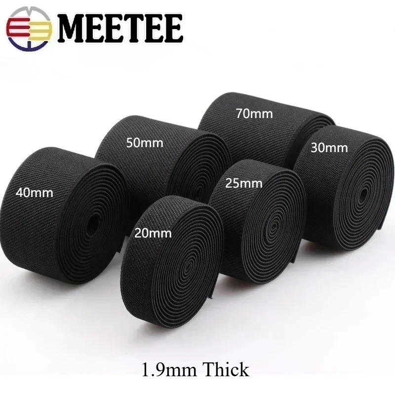 3/5Meters 10-50mm Elastic Bands for Trousers Waist Rubber Band Stretch Webbing Tapes Belt DIY Underwear Clothes Sewing Accessory