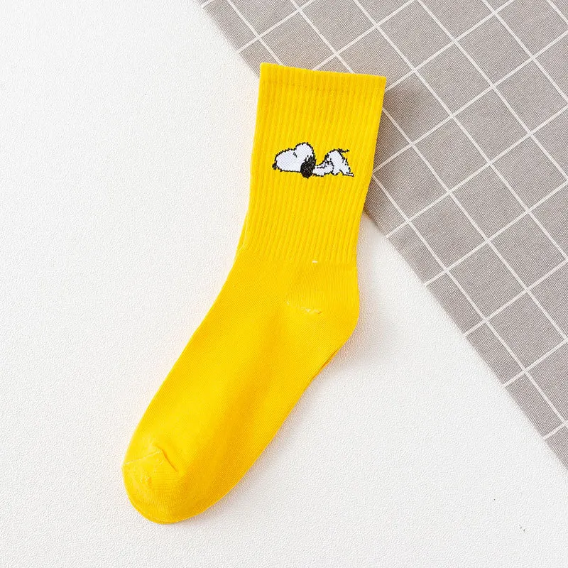 

5/10Pair For Snoopy Mid-Calf Socks Cotton Socks Sweat-Wicking Athletic Crew Socks Warm Fall/Winter Style Unisex Socks Gift