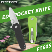 FREETIGER FT605 Small Pocket Knife 440 Steel Blade G10 Handle EDC Hiking Folding Knife Box Cutter Diy Knives