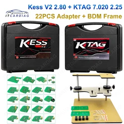 KESS 2.80 EU Red V5.017 KTAG V7.020 4 LED 2.25 Online Unlimited OBD2 Car ECU Chip Tuning Kit 5.017 k-tag Programmer Tools