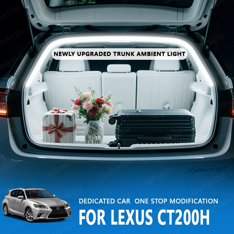 

FOR Lexus CT200H trunk modification Atmosphere lights White warm white Rear Trunk LED Light Bar