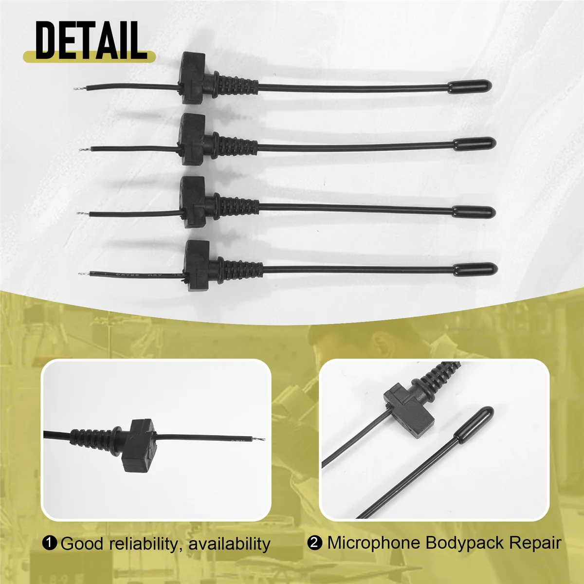 4 buah antena mikrofon cocok untuk EW100G2/100G3 mikrofon nirkabel Bodypack perbaikan suku cadang mikrofon pengganti