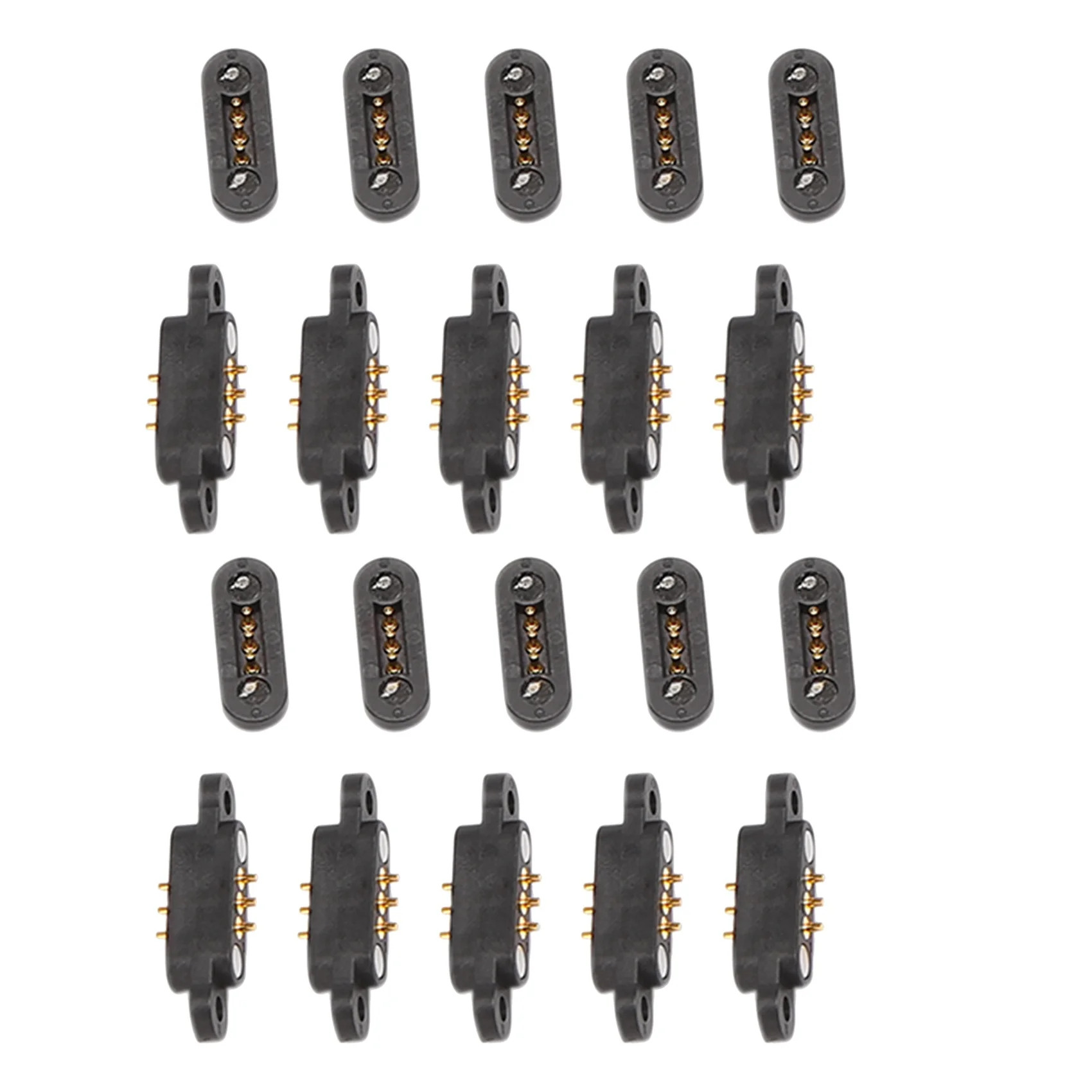 

10 Pairs Spring Loaded Magnetic Pogo Pin Connector 3 Positions Magnets Pitch 2.3MM Through Holes Male Female Probe