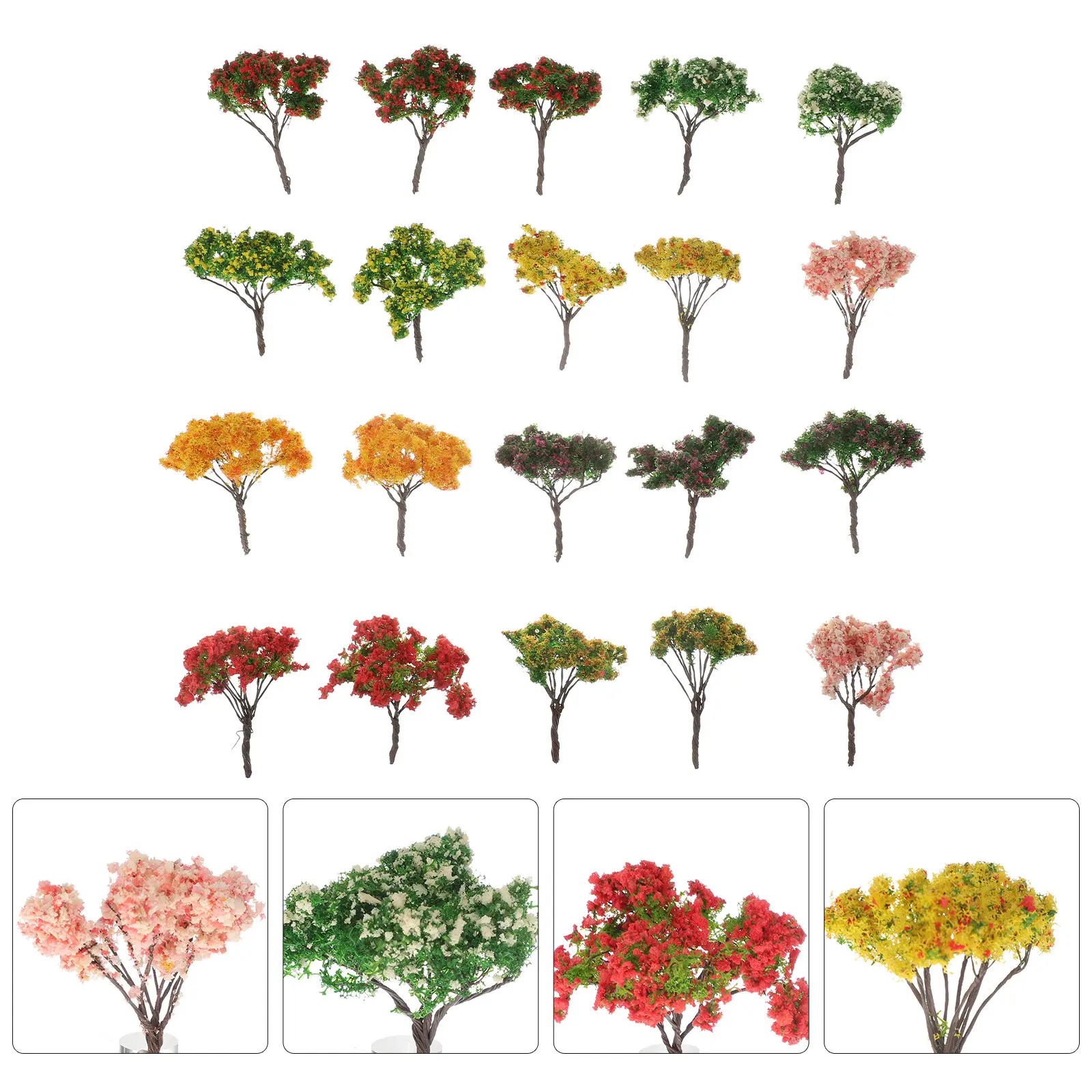 

20Pcs Plastic Simulation Trees Decorative Scenery for DIY Micro Landscape Sand Table Adornment Miniature Landscape Decoration