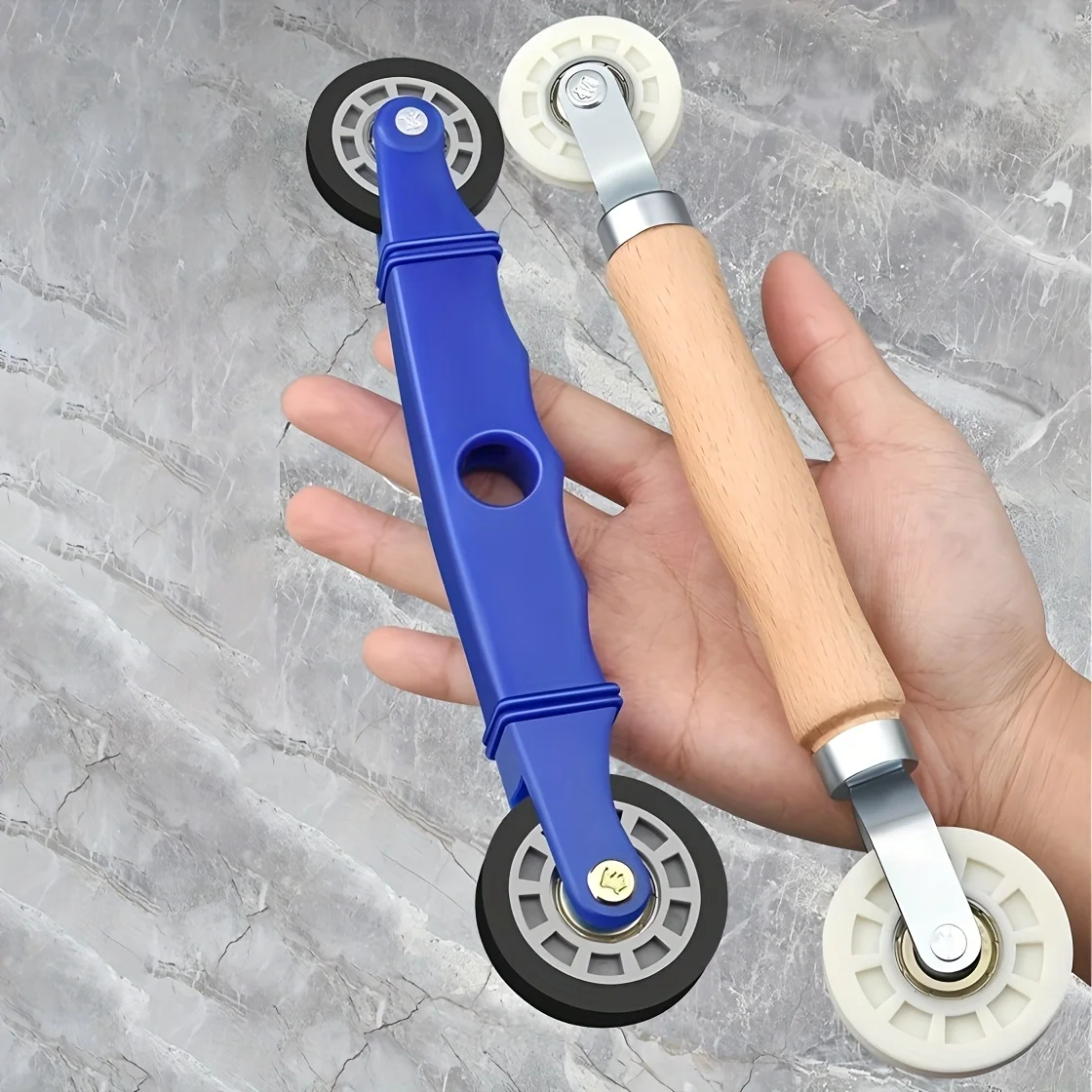 LED Strip Channel Roller Tool - 2 U-groove and Flat Wheels with Wood/ Plastic Handles | Quickly Install 5mm/ 8mm/ 10mm LED Strip