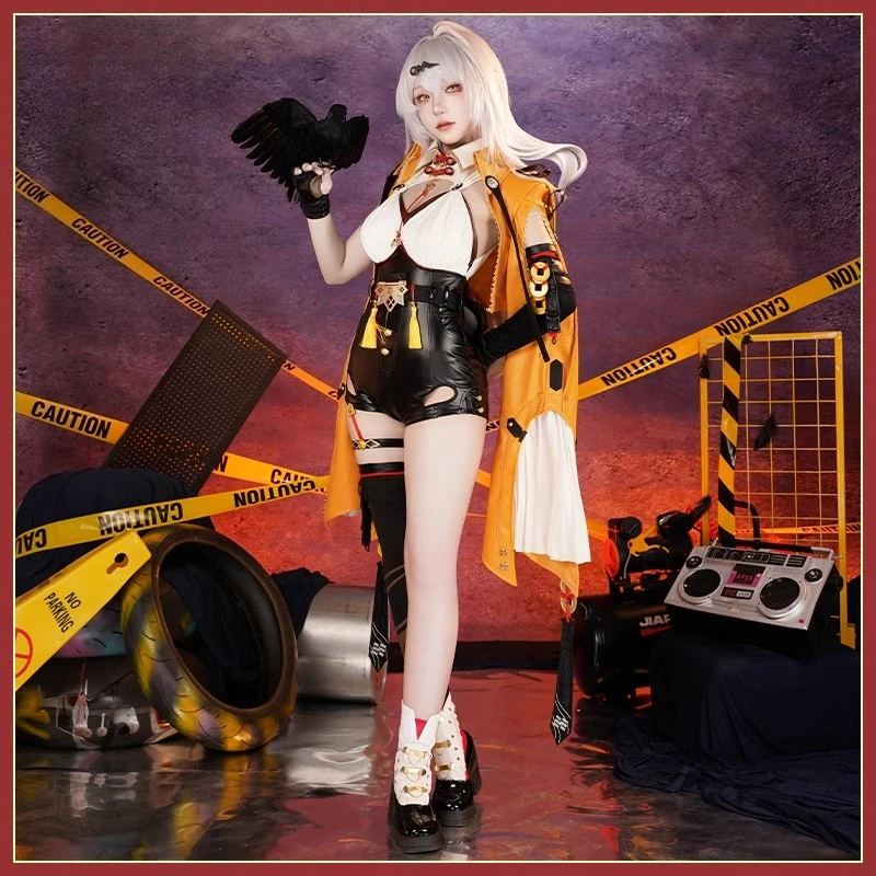 Kostium Cosplay Zenless Zone Zero Yixuan, seksowny kombinezon, płaszcz w stylu chińskim, uniform, żółty płaszcz, ochraniacze na buty, kostiumy na Halloween