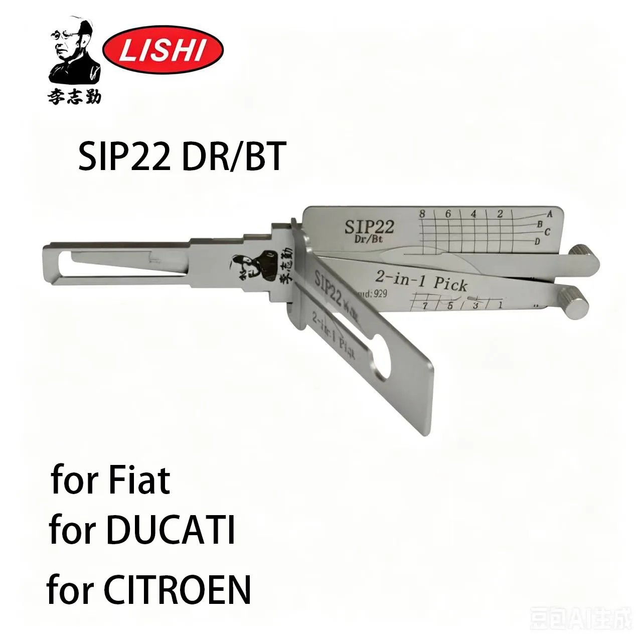 

Lishi SIP22-AG 2-in-1 Pick & Decoder for Fiat Lishi Tool