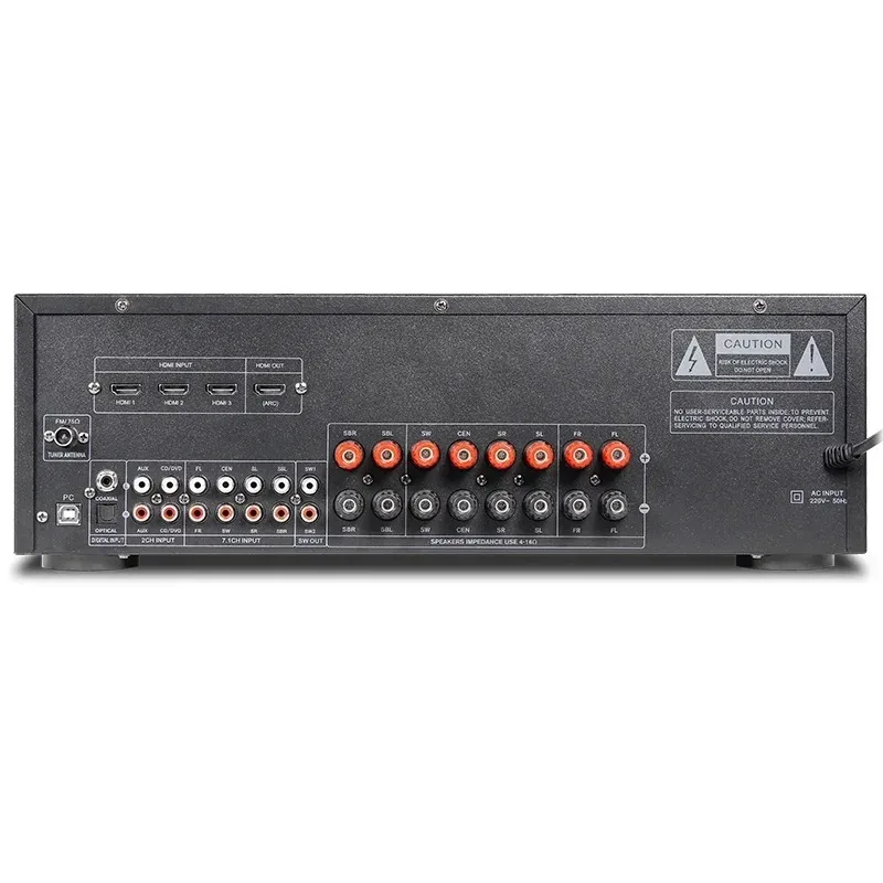 2000-Watt-8-Kanal-Hifi-Verstärker – 7,1-Kanal-Surround, BT/FM/USB, angetriebener Verstärker für Home-Audio-Lautsprecher