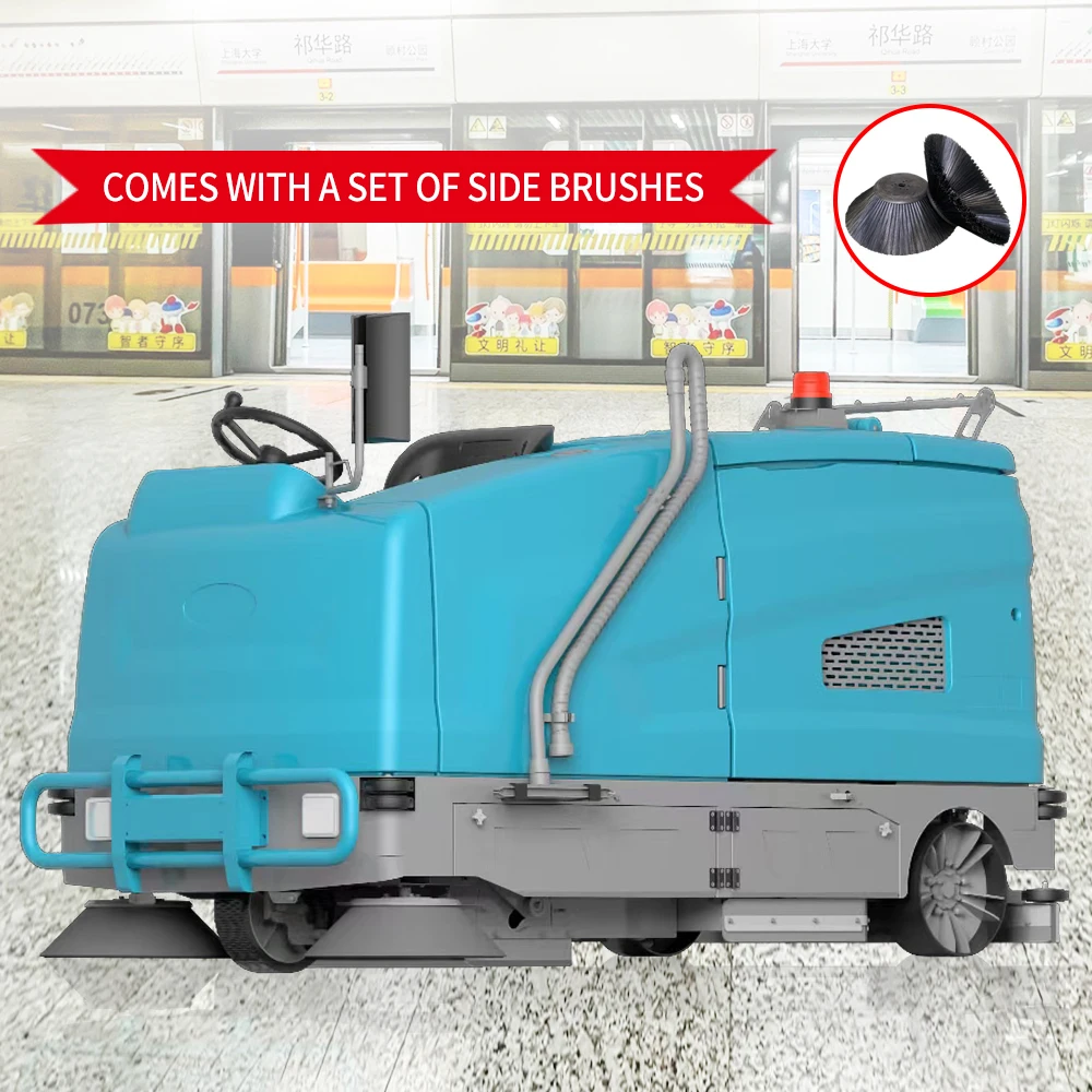 Factory Ride-On Floor Cleaning Machine For Various Terrains Wear Resistant Cement Flooring Scrubber Machine