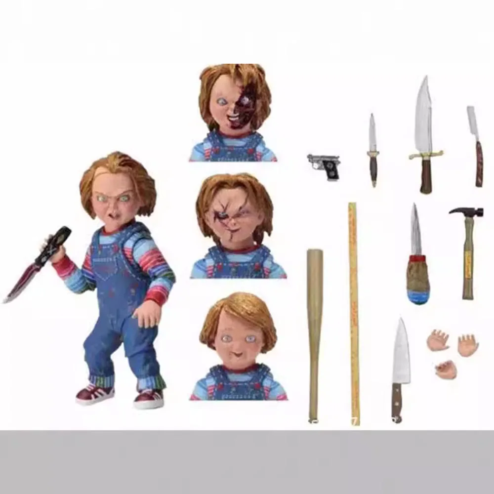 Cartoon Chucky Action Figure Variant Chucky Movie Role Figurine Model Horror Doll Collectible Hobby Toy Halloween Gift