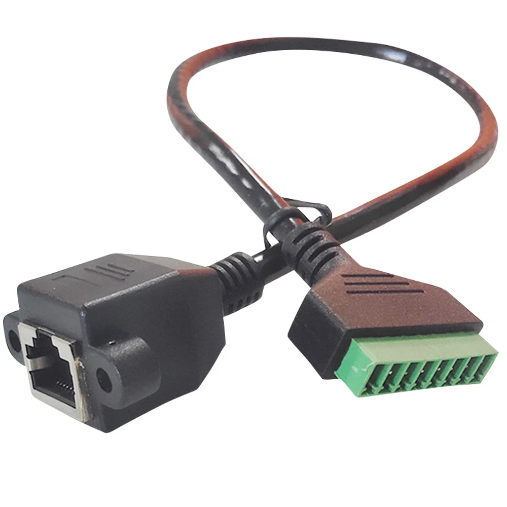 Rj45 to Screw Terminal Block 8 pin Connector Ethernet rj45 Female to 8 pin Screw Terminal Network Adapter Cable for CCTV DVR