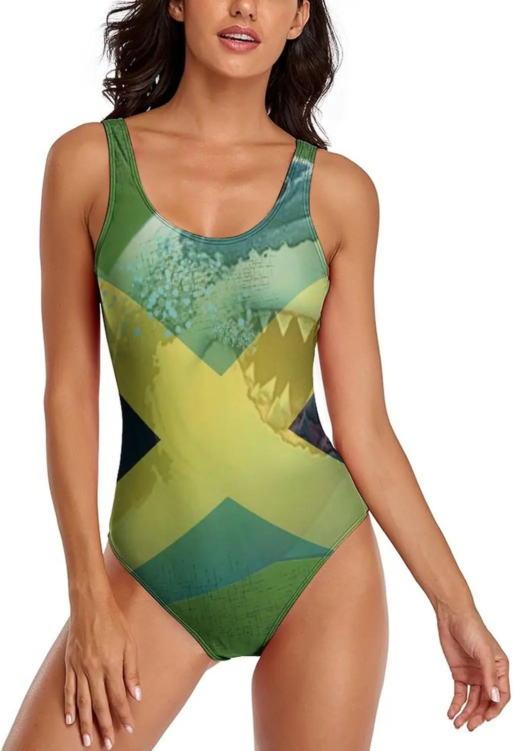 Luxy الثلاثي الدومينيكان العلم الكبار الملتصقة ملابس السباحة مجموعة عارية الذراعين البطن التحكم بيكيني الشاطئ الإناث