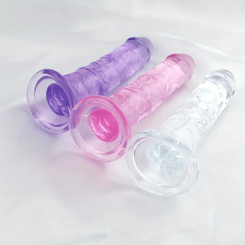 Adult Supplies Sex Toy Big Crystal Clear Jelly Realistic Dildo With Suction Cup Huge Transparent Penis Dick Anal Plug Butt Plug