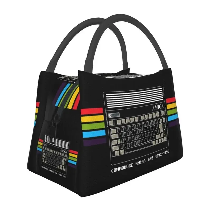 

Commodore Amiga 600 Lunch Boxes Women Leakproof C64 Amiga Computer Cooler Thermal Food Insulated Lunch Bag Pinic Container